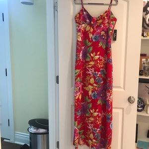 Lulus red floral maxi dress